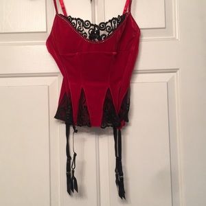 Red velvet bustier